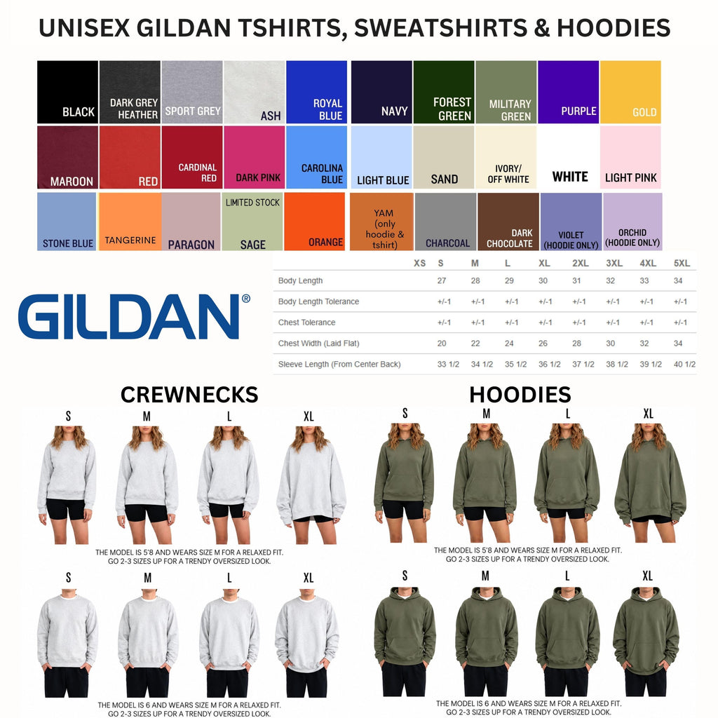 a women's sweatshirt with different colors and sizes