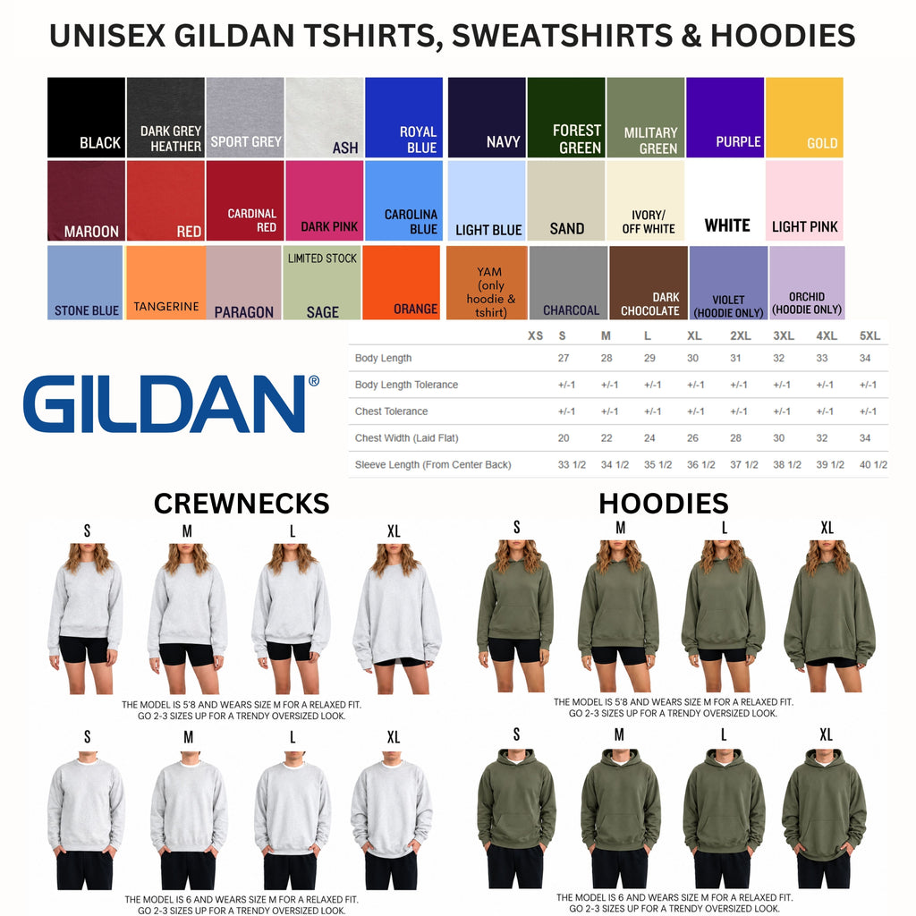 a women's sweatshirt with different colors and sizes