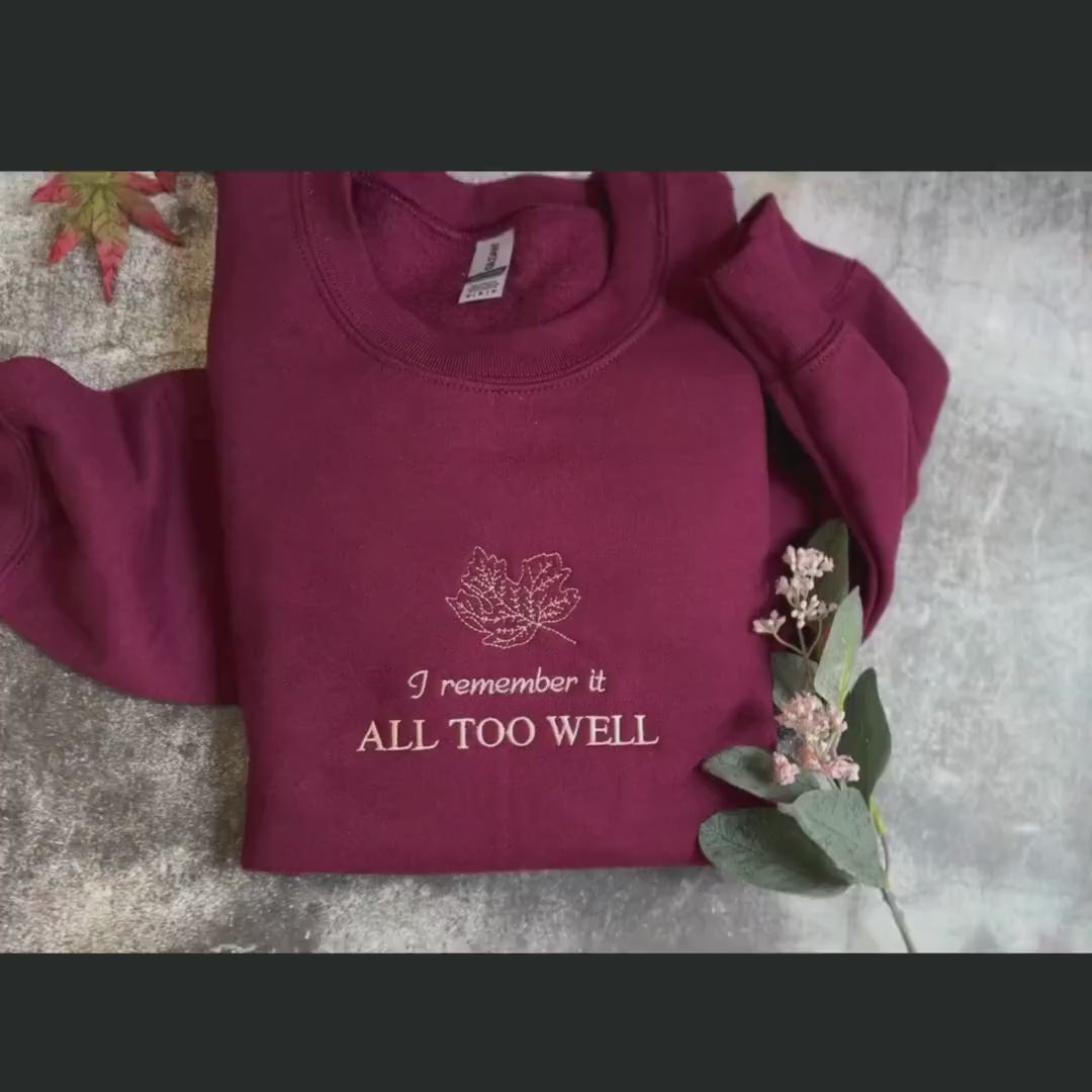 All Too Well Minimalist Embroidered Sweatshirt